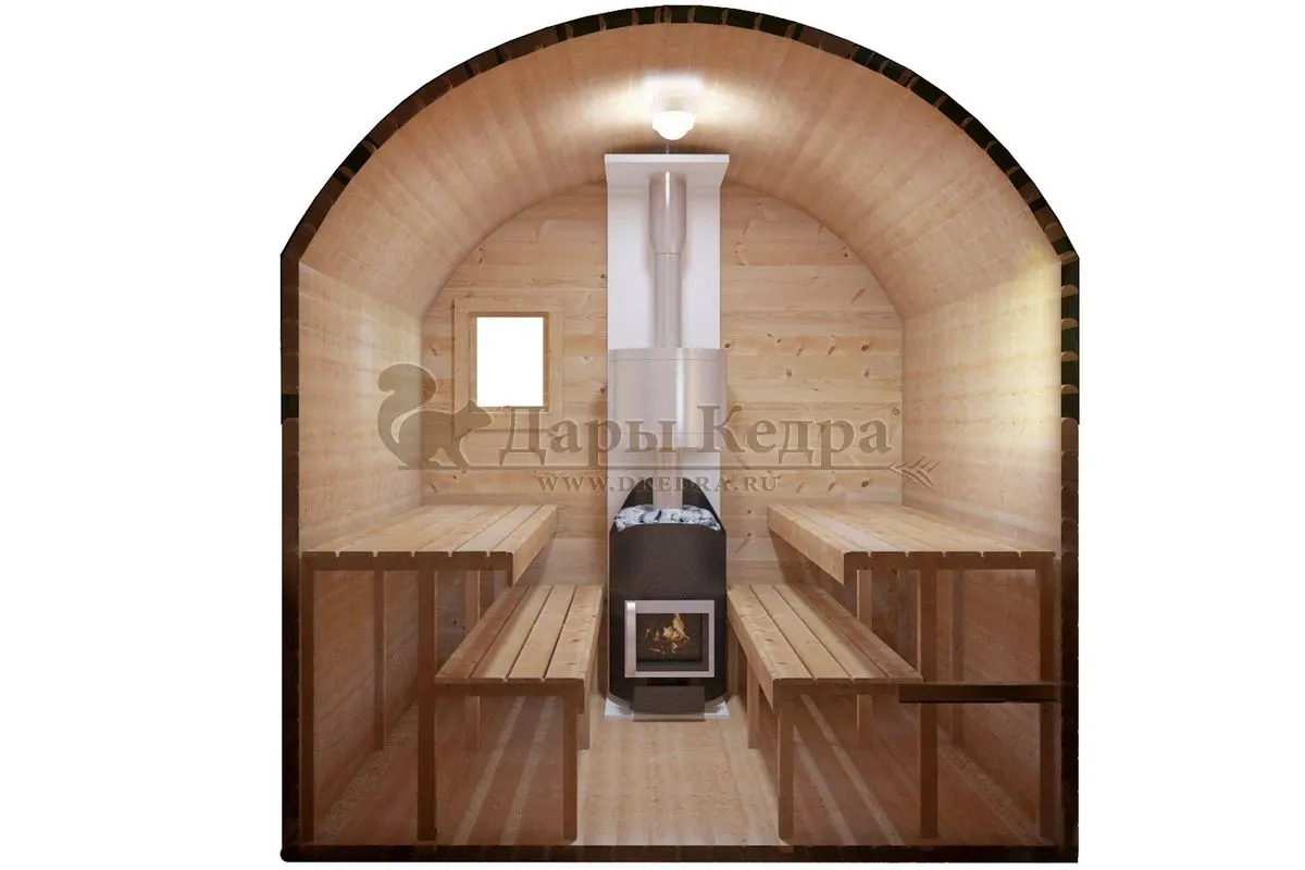 Баня-бочка буханка из кедра 2,5 метра